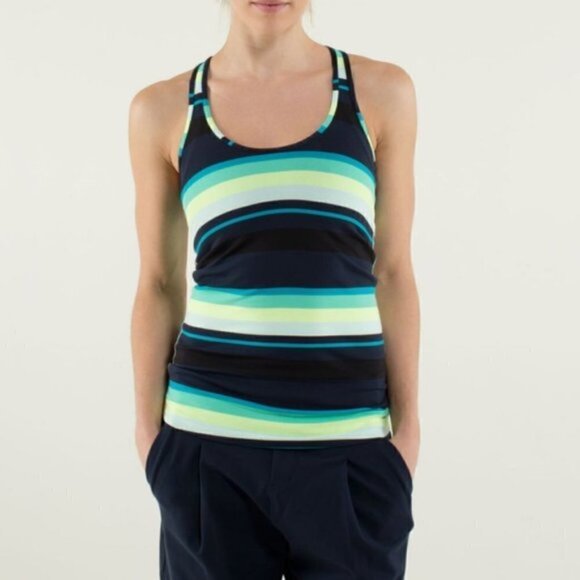 Lululemon Racerback Striped Tank Top - Picture 1 of 8